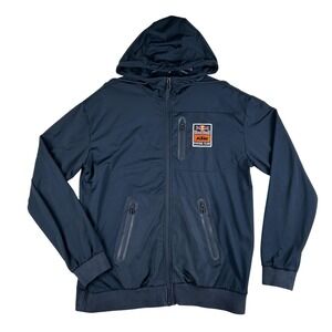 Red Bull KTM Racing Team Jacket Mens Large Blue Racing Hooded Full Zip Softshell